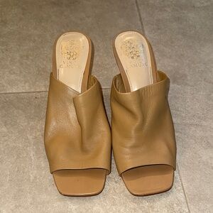 Vince Camuto Tan Leather Women's Mules